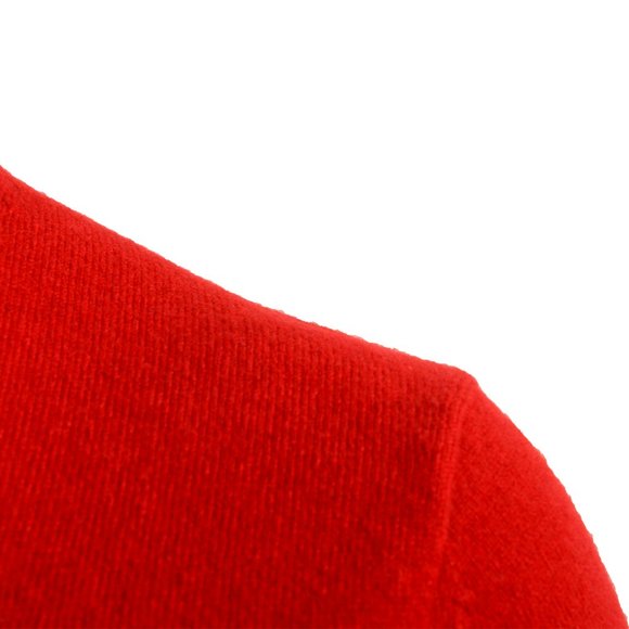 Malo Optimum Men's Brick Red 100% Cashmere V-Neck Pullover Sweater - Picture 4 of 6